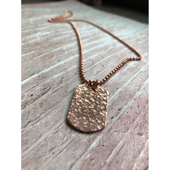 Copper Hammered Dog Tag as seen at GBK's 2017 Golden Globes Celebrity Gift Lounge