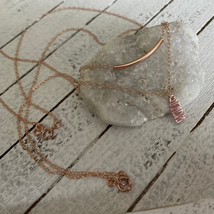 Dainty Rose Gold Layering Necklace Set