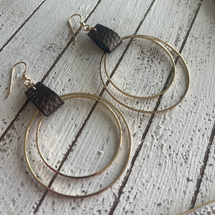 Leather Wrapped Hoops