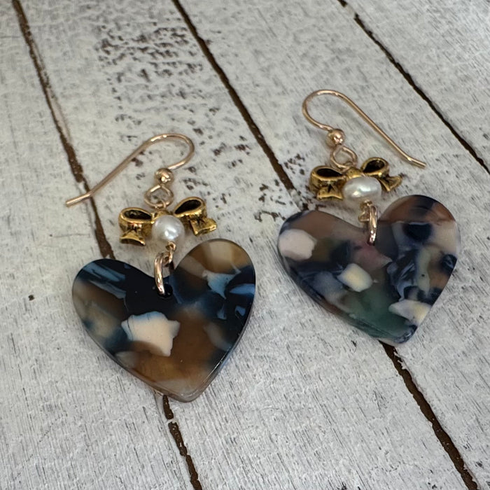 Bow and Heart Earrings