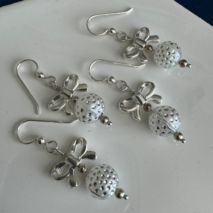 Silver Bow Earrings