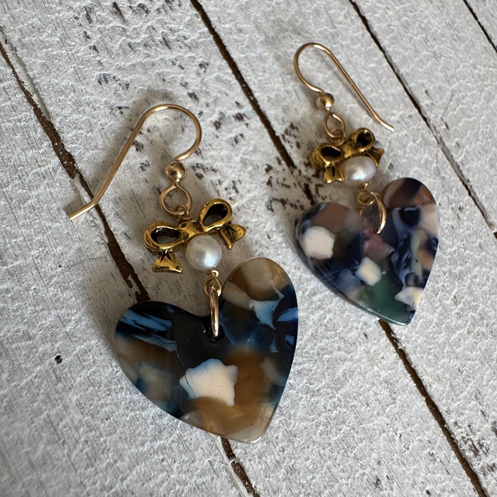 Bow and Heart Earrings