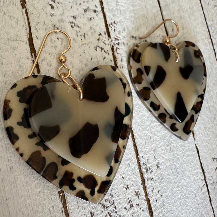 Layered Heart Earrings