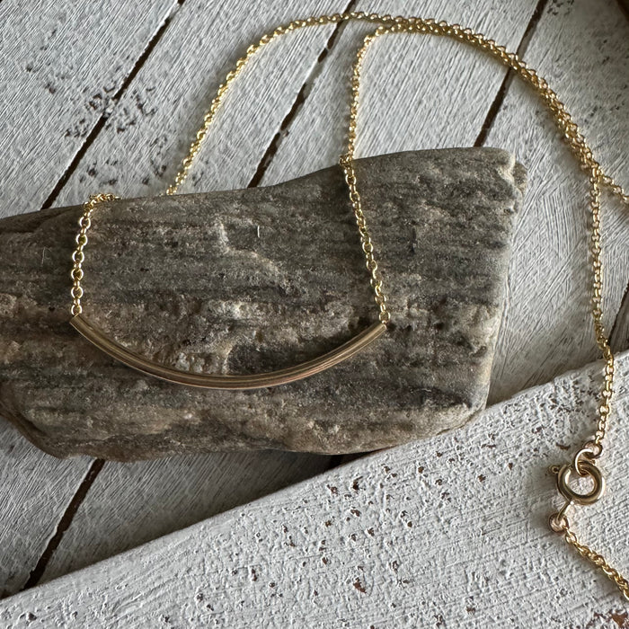 Gold Tube Layering Necklaces