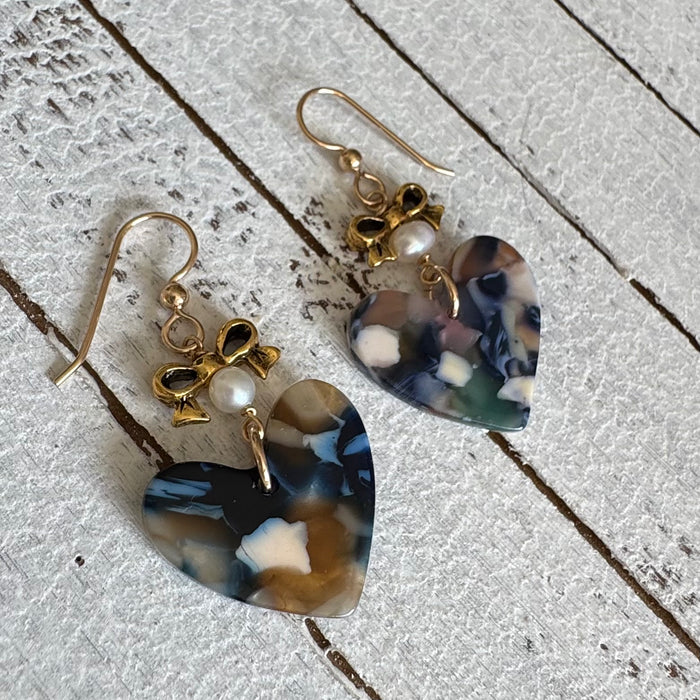 Bow and Heart Earrings