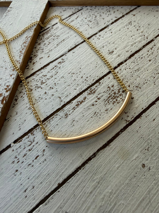 Elevated Gold Tube Necklace