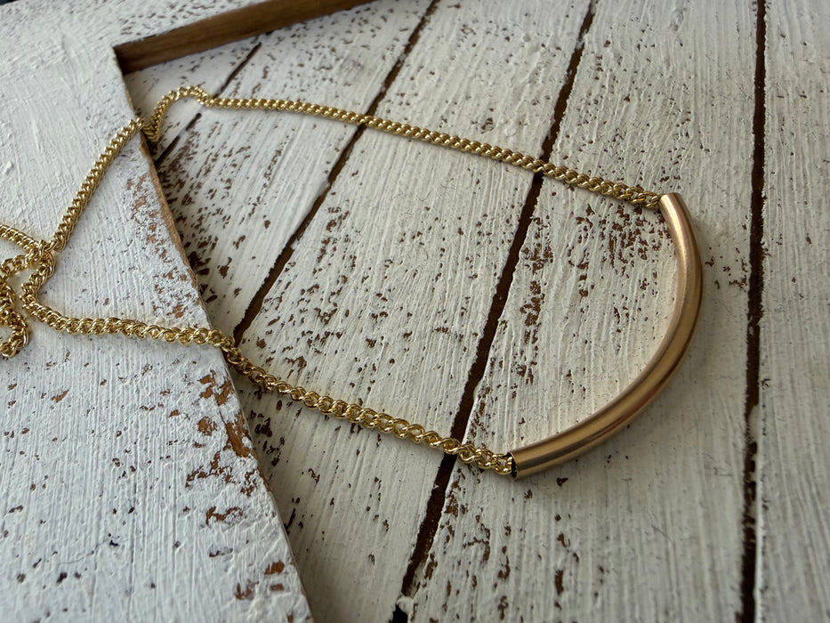 Elevated Gold Tube Necklace