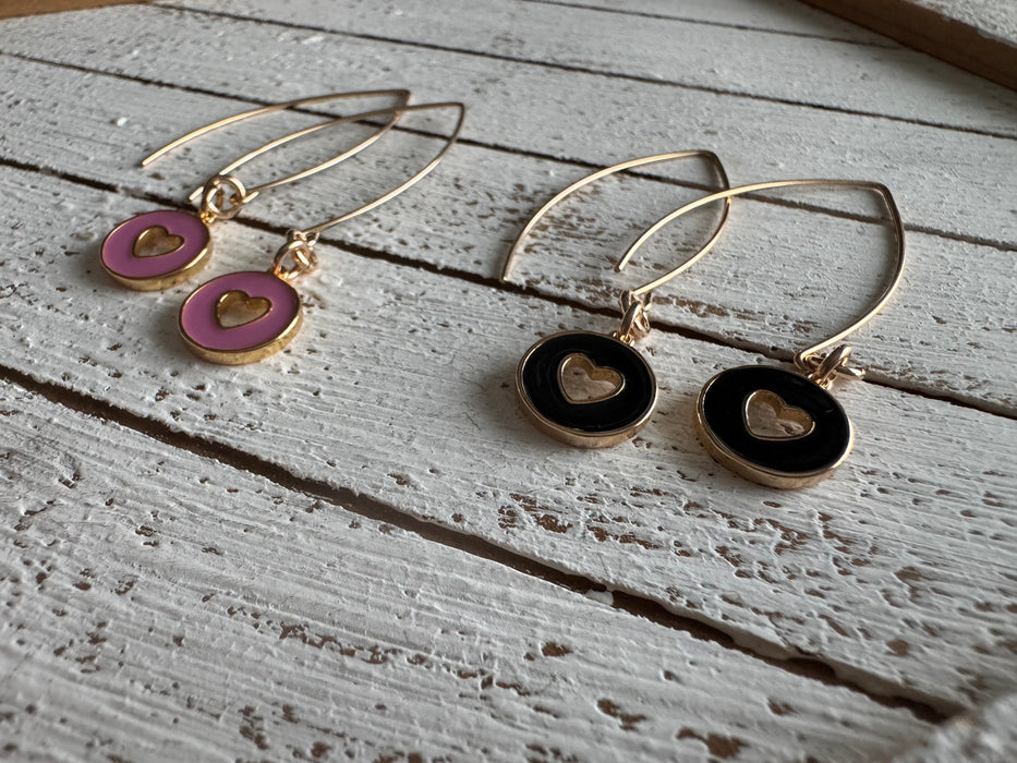 Enamel Heart Earrings