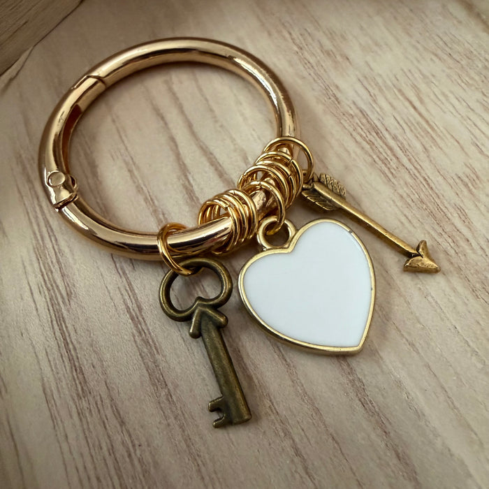 Key to my Heart Boot Charm (white heart)