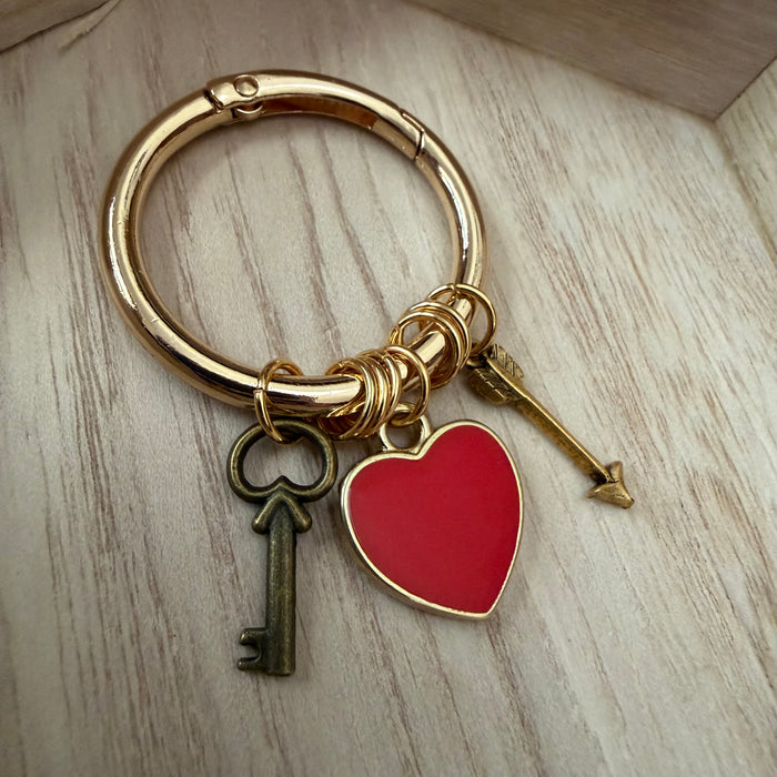 Key to my Heart Boot Charm (red heart)
