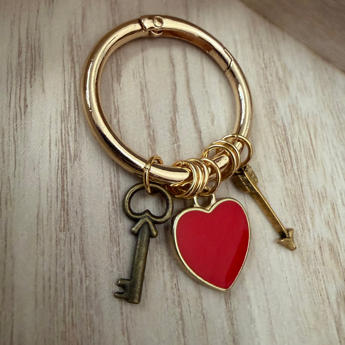 Key to my Heart Boot Charm (red heart)