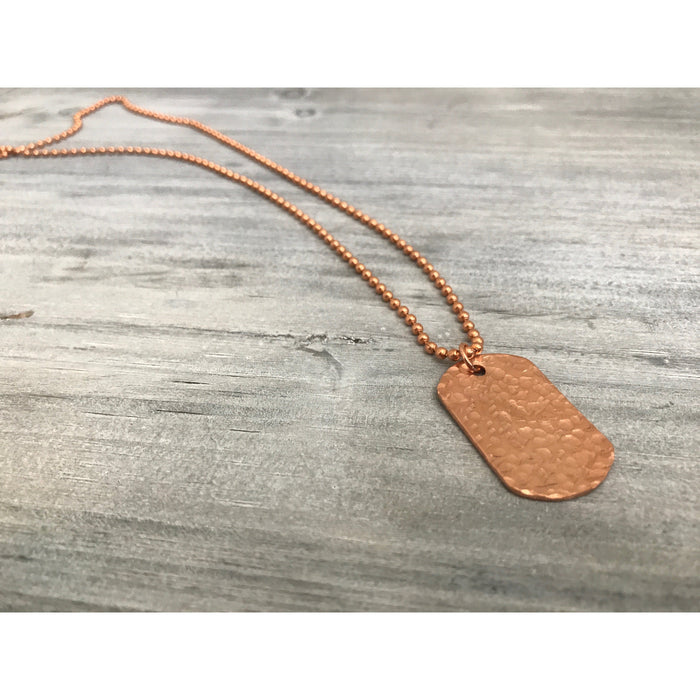 Copper Hammered Dog Tag as seen at GBK's 2017 Golden Globes Celebrity Gift Lounge