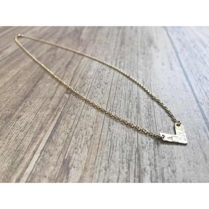 Hammered Small Chevron Statement Necklace
