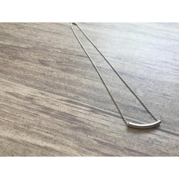 Delicate Silver Tube Layering Necklace