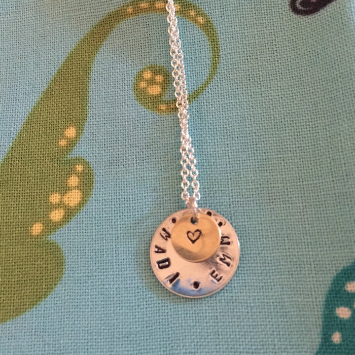 Mixed Metal Mother's Necklace in Silver and Gold