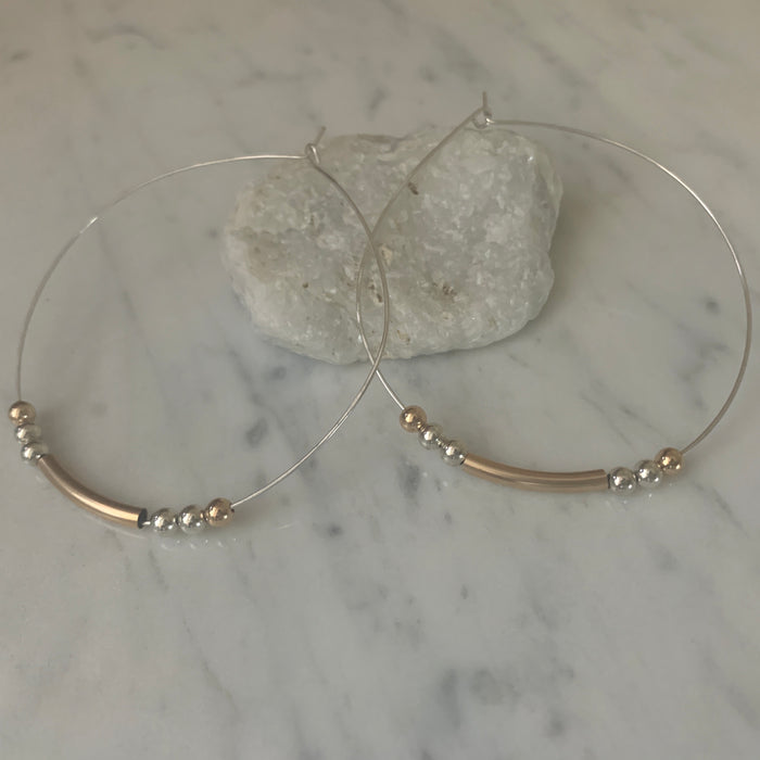 Sterling Silver Accent Hoops