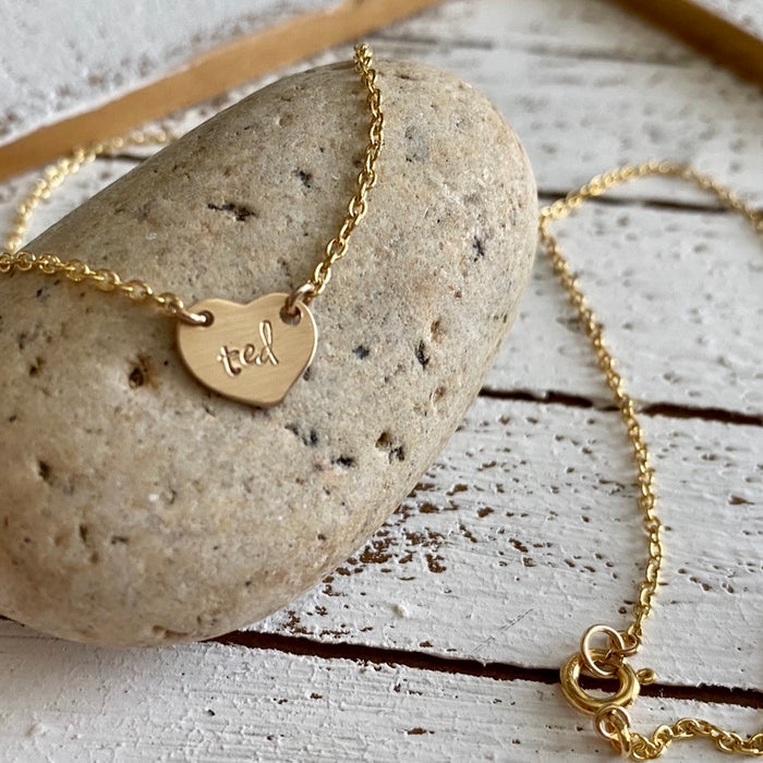 Personalized Gold Heart Layering Necklace