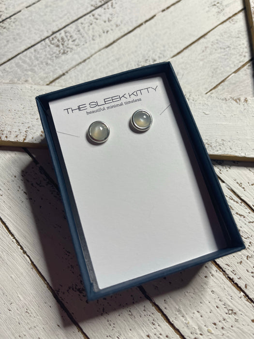 As seen on All American season 1 episode 6 Moonstone and sterling silver post earrings