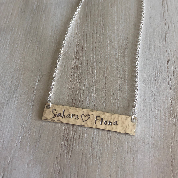 Hammered Sterling Silver Mother’s Necklace