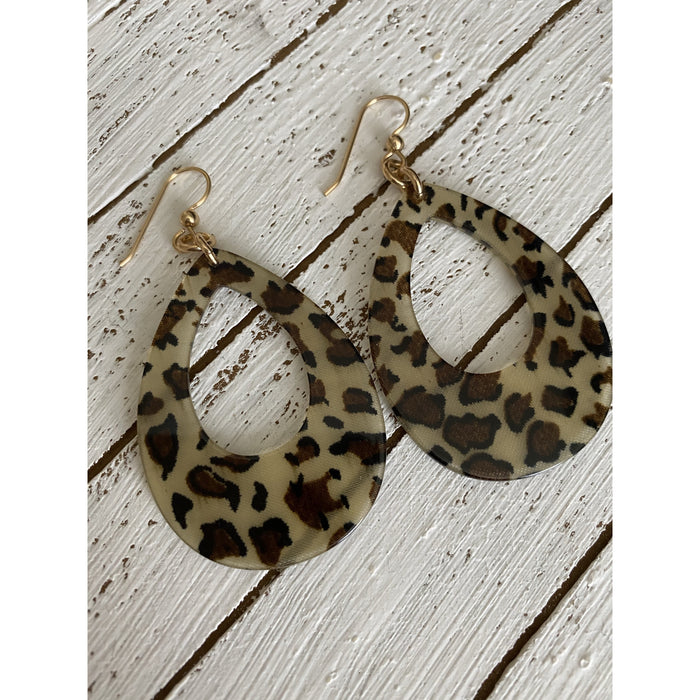 Leopard Print Resin Earrings