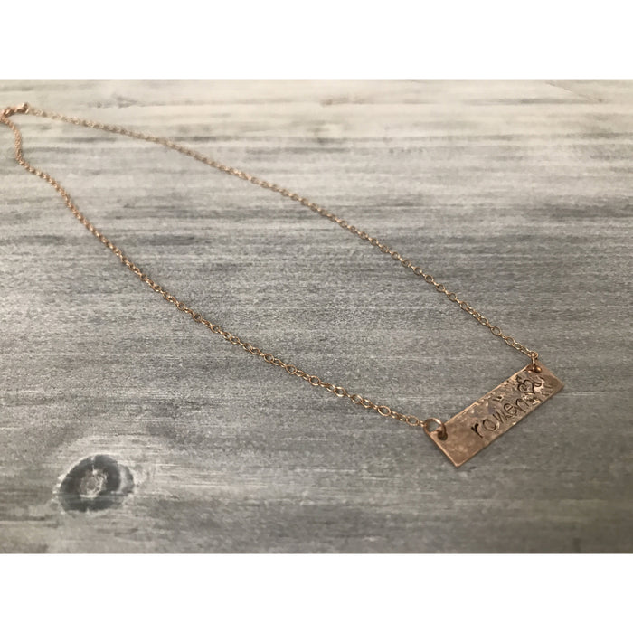 Rose Gold Personalized Bar Necklace