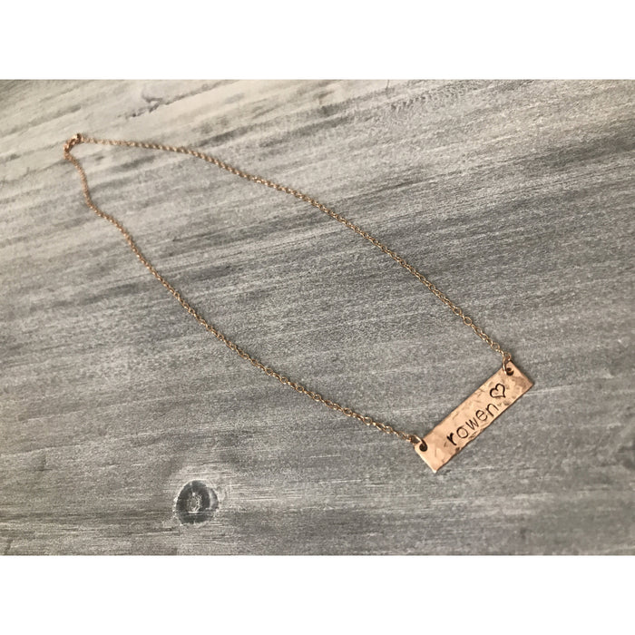 Rose Gold Personalized Bar Necklace