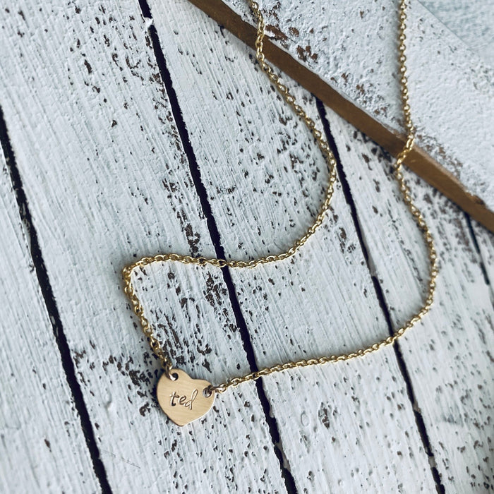 Personalized Gold Heart Layering Necklace