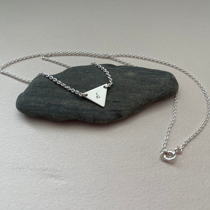 Triangle Initial Necklace in Sterling Silver