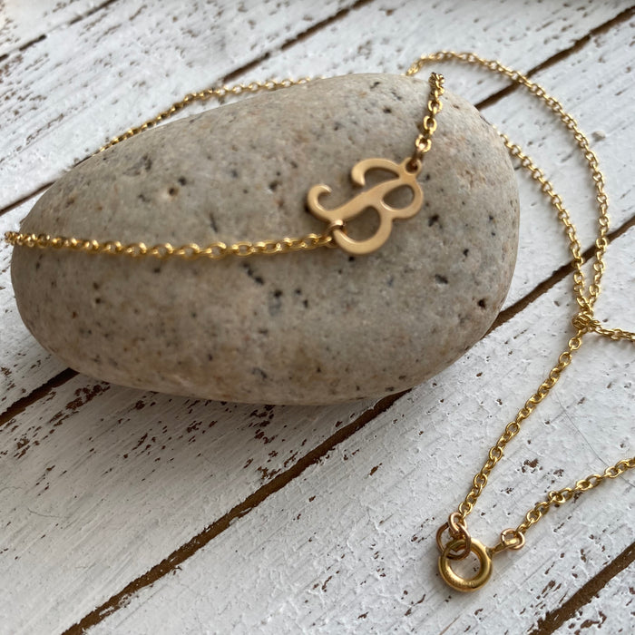 “B” Initial necklace