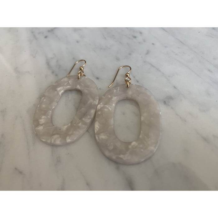 White Shell Resin Earrings